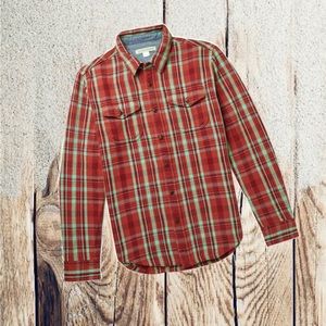 Outerknown blanket shirt, men’s Med/large. Paprika/sea foam green.